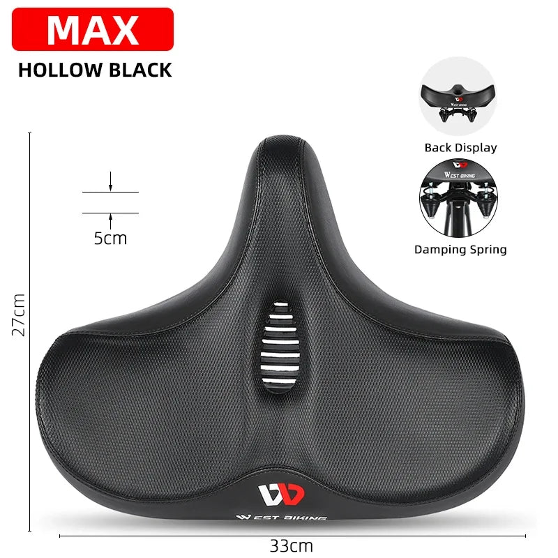 WEST BIKING Widen Bicycle Saddle Ergonomic Thick Comfortable Bike Saddle Shock Absorbtion MTB E-Bike Cushion Bicycle Accessories