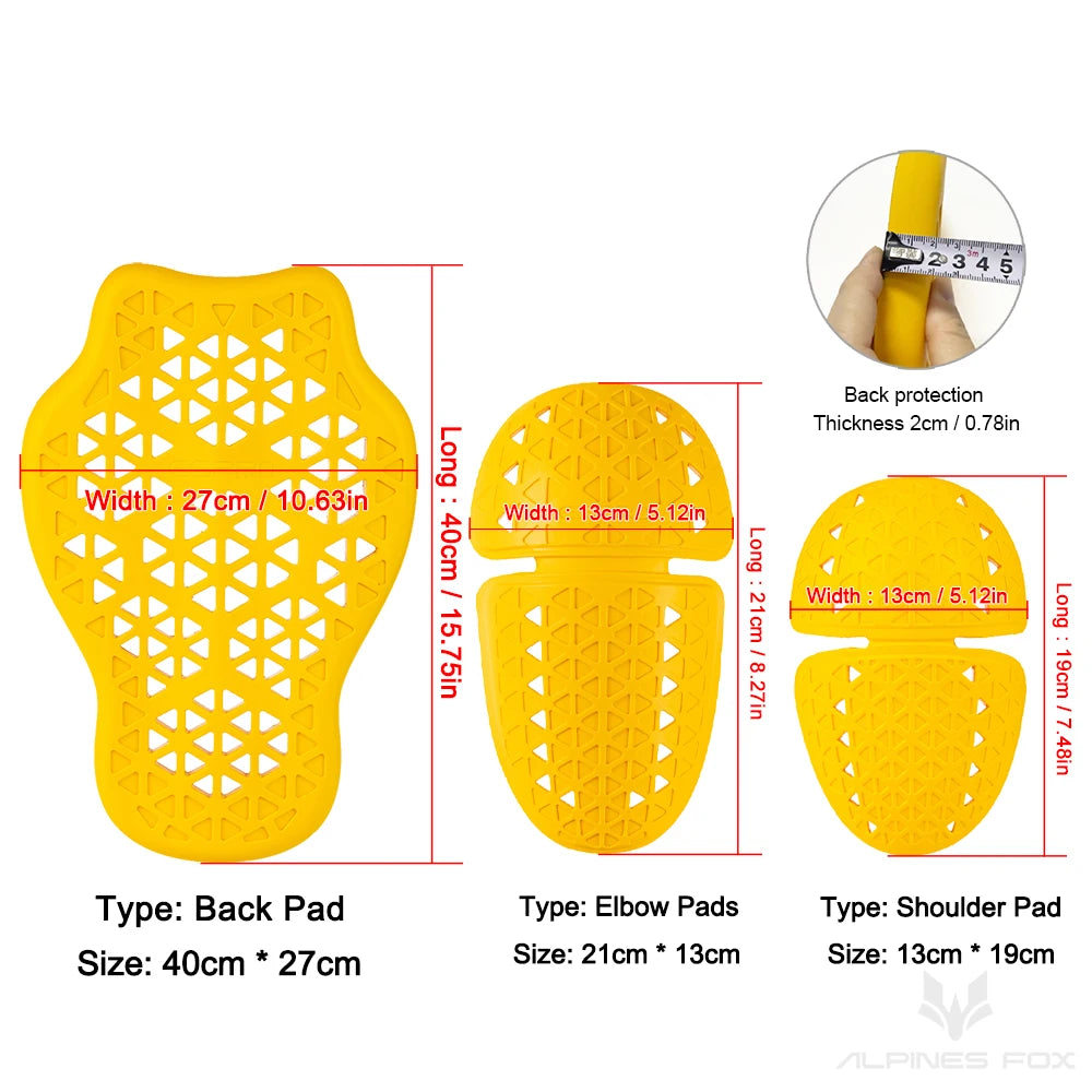 Universal CE Level 2 Certified Motorcycle Armor Jacket Insert Back Protector Anti-Shock Rider Armor Back Spine Protective Pad