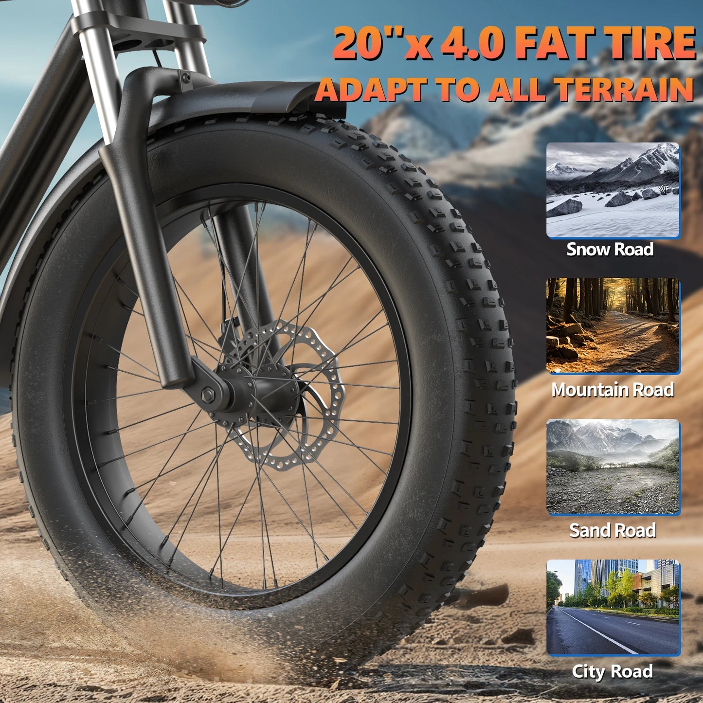 Kickwey K7 Adult Electric Bicycle 1500w 48V 23ah Mountain Electric Bike 20 Inch Fat Tire Outdoor Entertainment Off Road E Bike