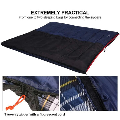 Cotton Flannel Sleeping Bag for Camping Backpacking, Adults Cold Weather Envelope Sleeping Bags with 2 3 4 6lbs Filling