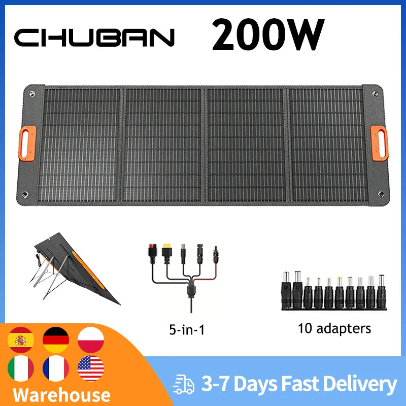 ETFE 100w 200W Foldable Solar Panels Cell Portable Solar Charging Panel Complete Kit Outdoor Tourism Camping Power Station