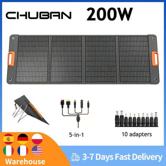 ETFE 100w 200W Foldable Solar Panels Cell Portable Solar Charging Panel Complete Kit Outdoor Tourism Camping Power Station
