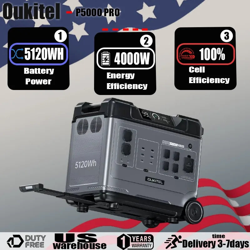 Portable Power Station 4000W 5120Wh Peak 8000w