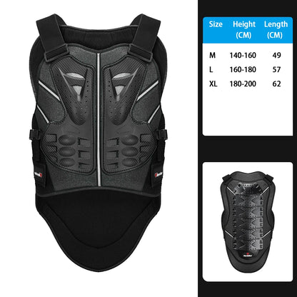 Men's Motorcycle Armor Anti-Fall Wear-Resistant Motorbike Jacket Body Armor Motocross Chest Back Protector Moto Riding Equipment