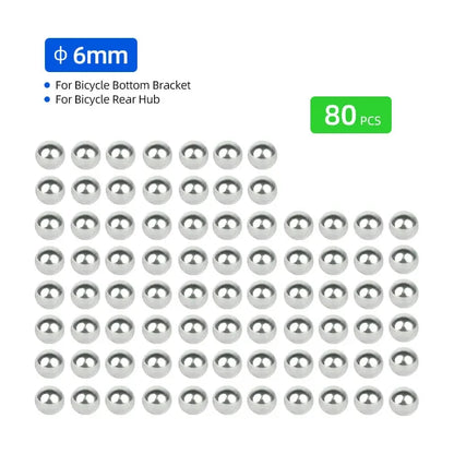 144/20pcs Bicycle Carbon Steel Loose Ball Bearing Dia. 1/4 1/8 3/8 3/16 5/16 5/32-inch 5mm 6mm for MTB Kids Bike Scooter
