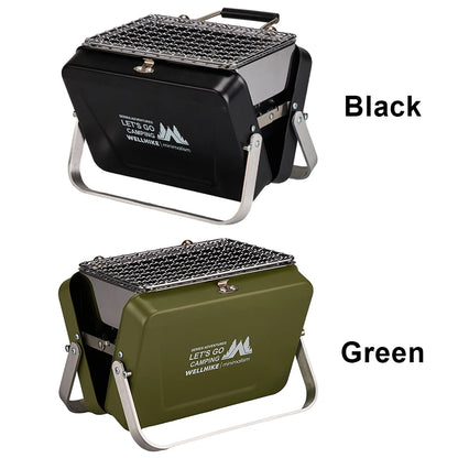 Portable Camping Stove with Handle Outdoor Barbecue Oven Stainless Steel Lightweight Cooking Grill for Camping Patio Backyard