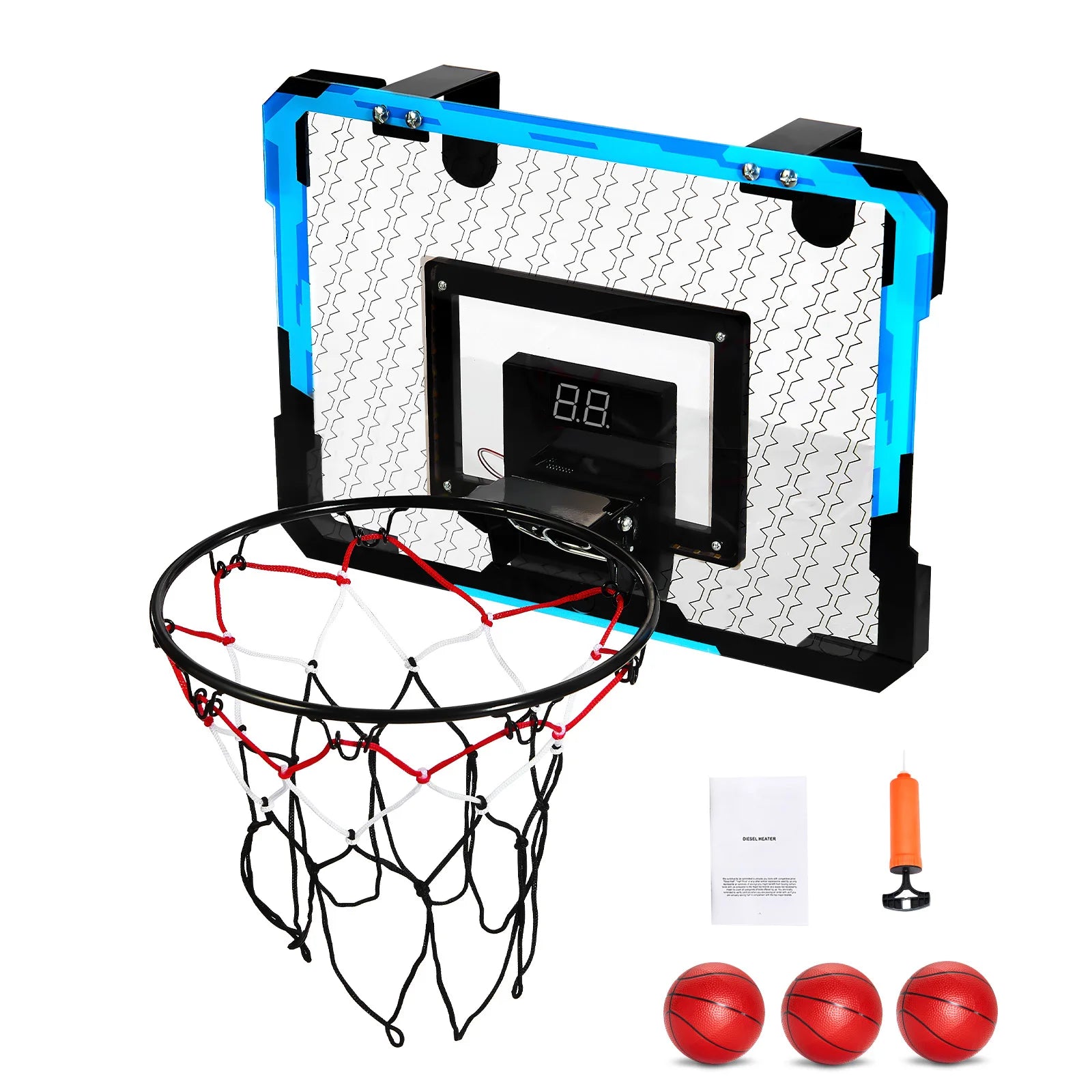 SucceBuy Kids Sports Toys Basketball Balls Wall Type Foldable Basketball Hoop Throw Outdoor Indoor Games for Boys Girls 3+ Gift