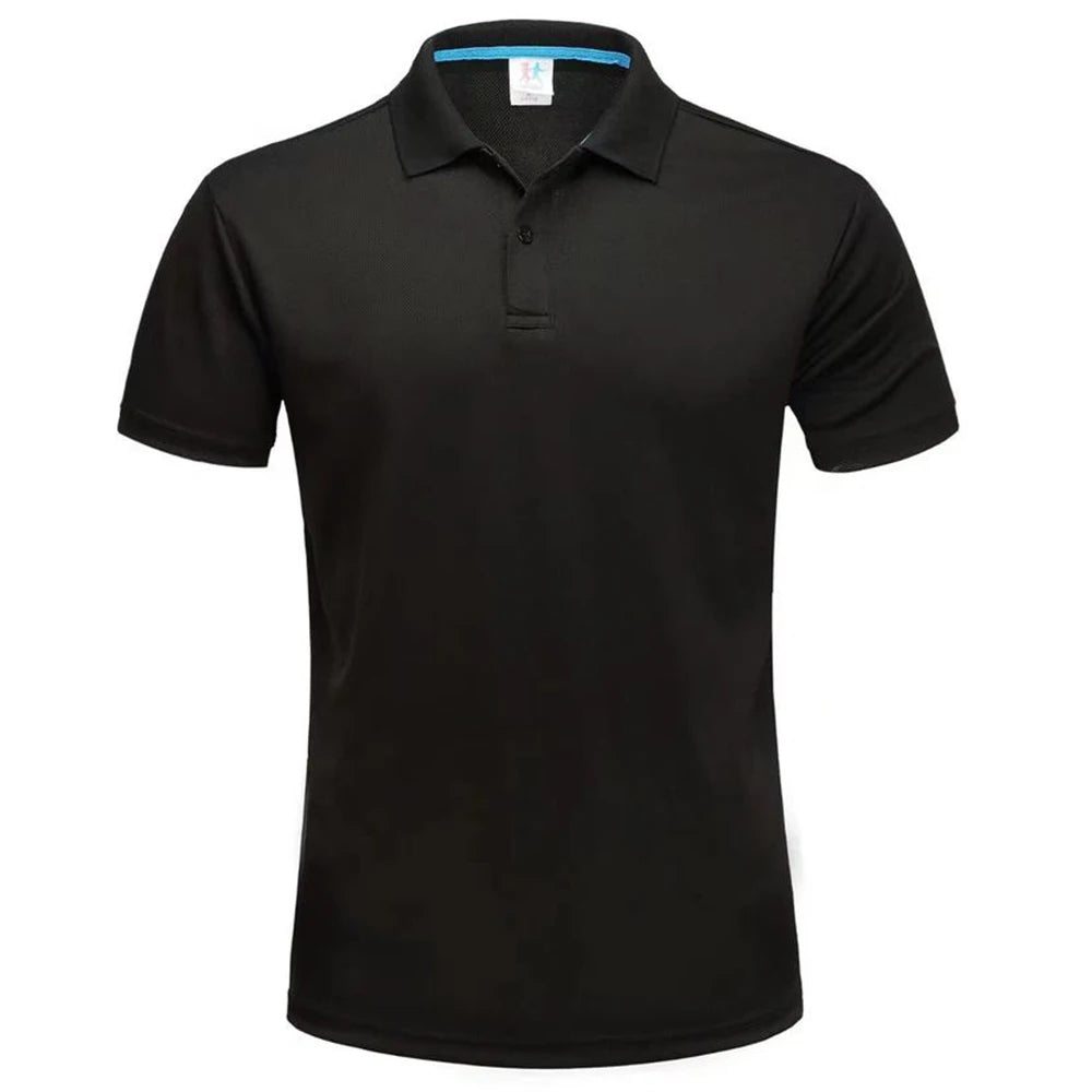 Quick Dry Breathable Golf Polo Shirt Men Summer Short Sleeve Polyester Running Collar T-shirt Sports Camisa Polo T Shirt For Men