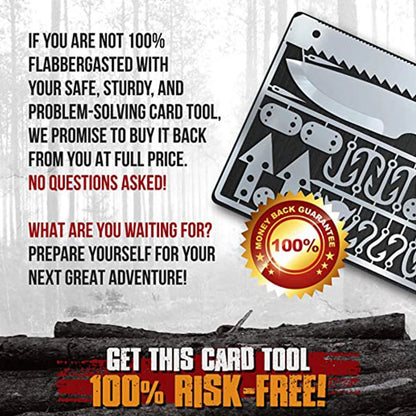 Outdoor EDC Survival Fishing Hook Card Camping Hiking Multifunctional Tool Cards