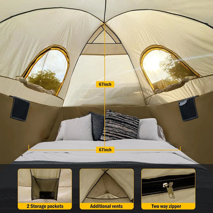 Waterproof Truck Tent with Awning for 5.5-6.3 FT Bed - Camping & Outdoor Travel Accessory