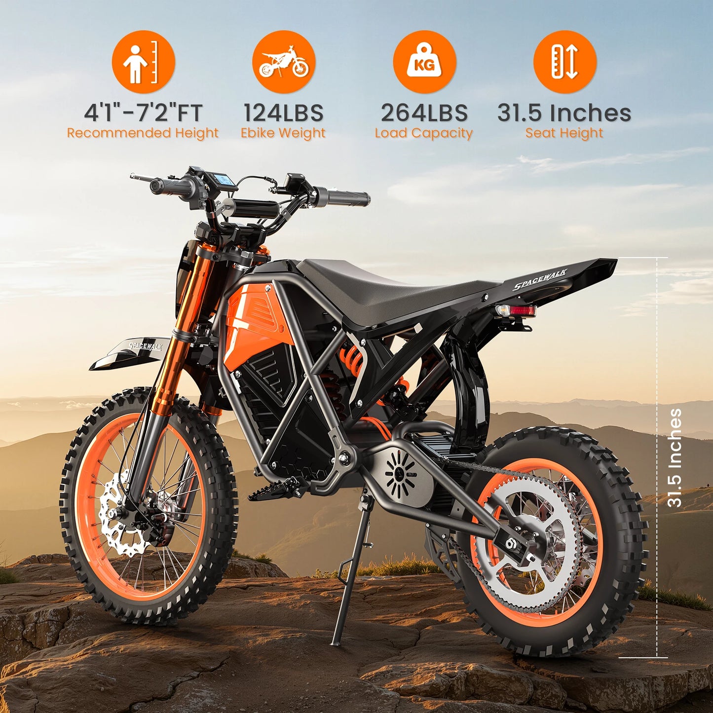 14"/12" Fat Tire Electric Dirt Bike 48V Mountain