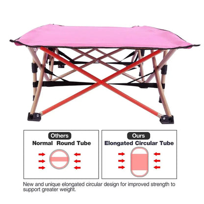 Extra Long Kids Cot for Sleeping 27 Years, Portable Travel Toddler Cot Bed with Carry Bag, Lightweight for Outdoor Indoor Home,