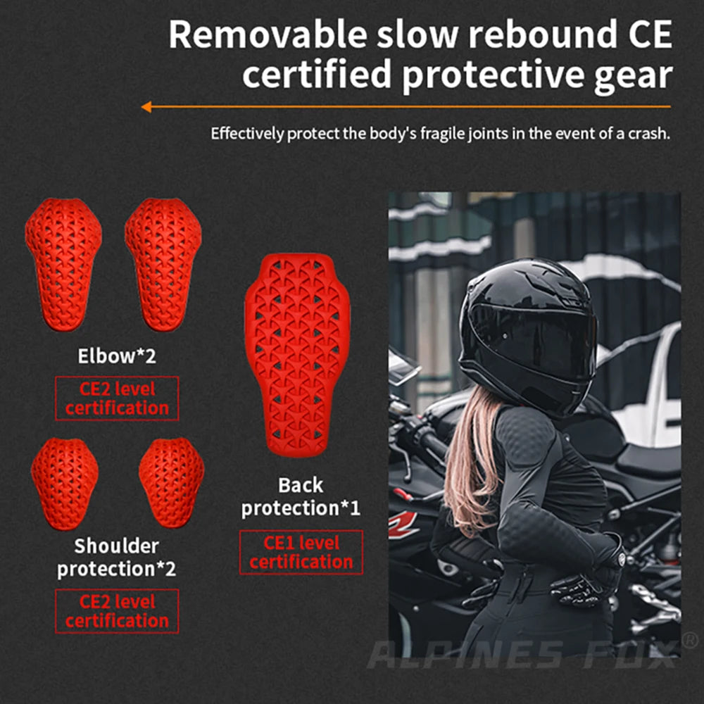 Women Summer Motorcycle Armor Jacket Lady Teens Girl Motocross Full Body Armor Motobiker Racing Armor CE Level 2 Protection Gear