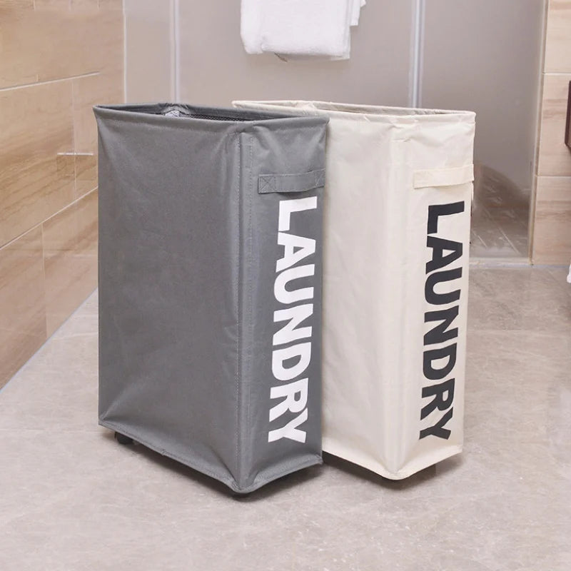 Laundry Basket with Wheels Large Capacity Yoga Mat Storage Basket Multifunctional Foldable Waterproof Dirty Clothes Storage Bag