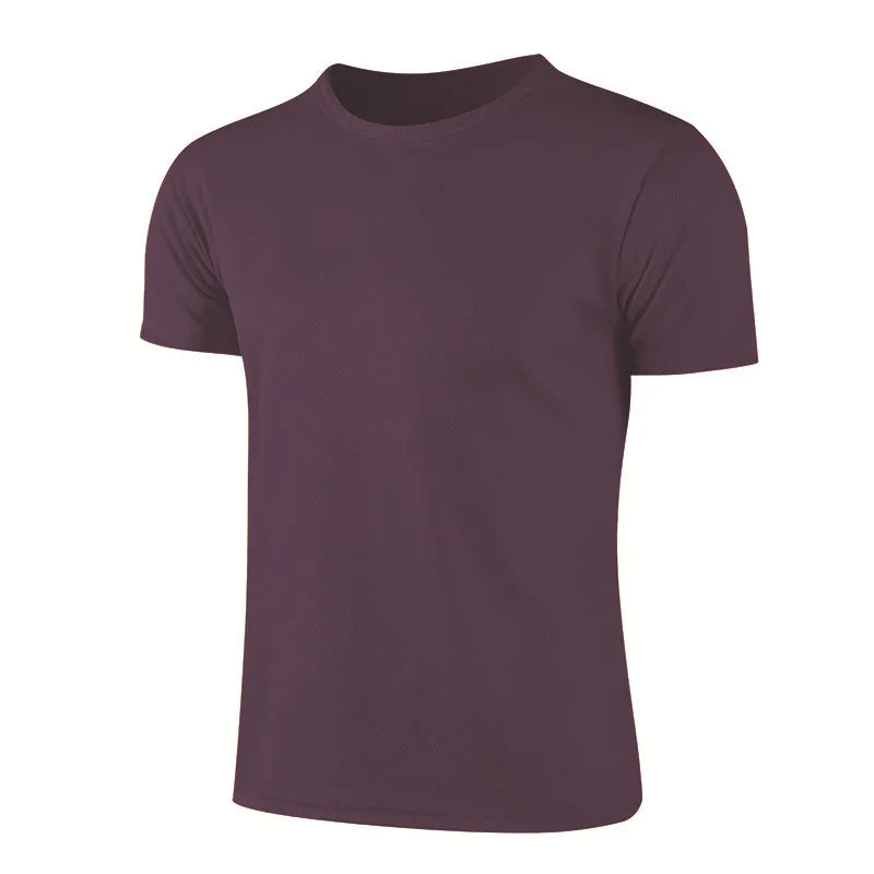 Quick-drying Round Neck Sport T-shirt Gym Jerseys Fitness Shirt Trainer Running T-shirt Men Breathable Sportswear Class Service