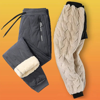 Men Casual Slim Sweatpants Track Pants Waterproof Winter Warm Fleece Pants Yoga Sweatpants Thermal Sherpa Lined Sweatpants Thick