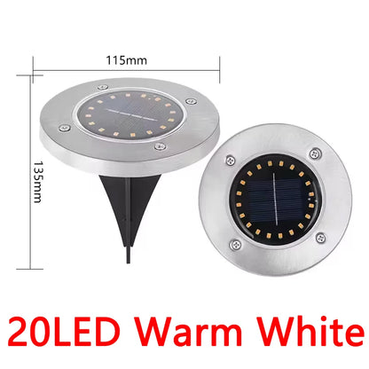 1/4/8Pack Solar Lights Outdoor 8/20LEDs Disk Underground Lamp Spotlight Buried Solar Light for Home Garden Lawn Yard Decoration