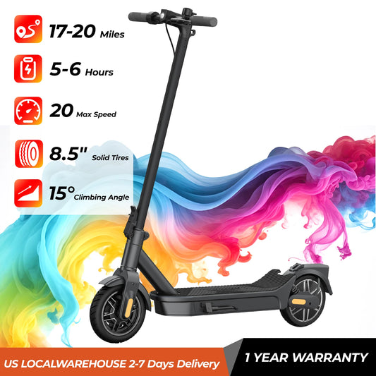 Electric Scooter Foldable E-Scooter 500W 20mph 8.5 Inch Anti-Slip Tire 20 Miles Long Range Dual Suspension for Adults Commuting