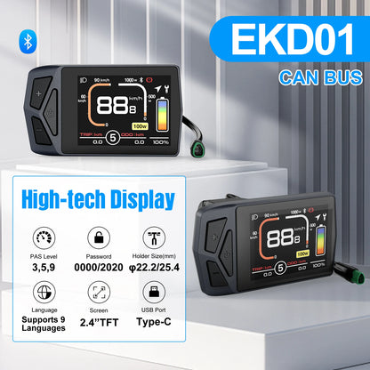 BAFANG CAN Display Electric Bike Computer DPC010 VD618 EKD01 Bluetooth Bafang CAN BUS Protocol Motors 5Pin Male Ebike Conversion