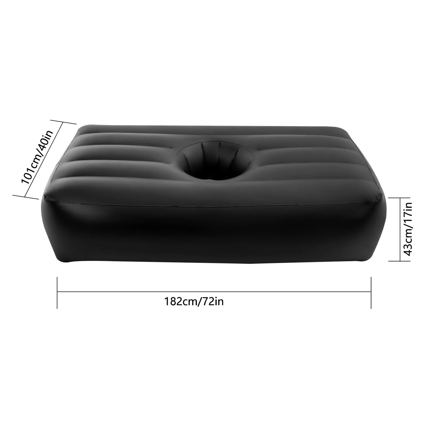 Post Surgery Recovery Bed with Hole,PVC Black Inflatable Bed, with Electric Air Pump for Beach Trips,Poolside,Camping, Traveling