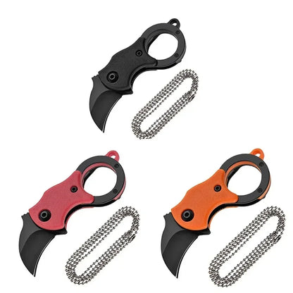 NEW Mini Keychain Pocket Knife Stainless Steel Camping Small Mini Portable Knife Peeler Fixed Blade Multi EDC Tool with Chain
