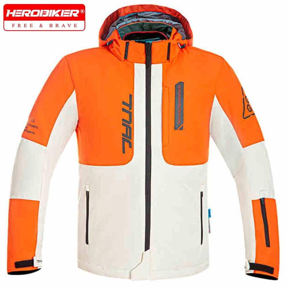Browm Motorcycle Jacket Waterproof Motocross Armor Protector Moto Racing Jacket Motocross Chaqueta Fall Prevention Riding Cloth