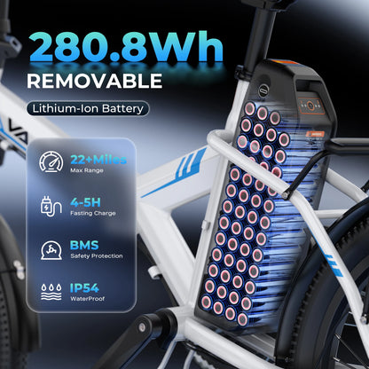 Varun C20-2 Adult Electric Bike, 500W Peak Power, 36V 7.8Ah Battery, 20" Tire City E-bike, 20MPH, Ebike UL2849 【1 Year Warranty】