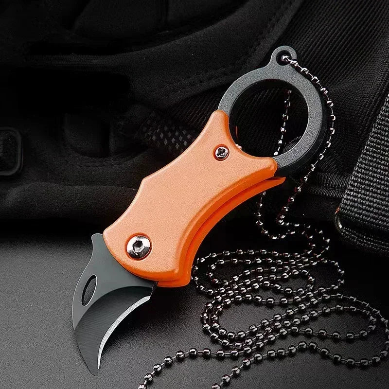 NEW Mini Keychain Pocket Knife Stainless Steel Camping Small Mini Portable Knife Peeler Fixed Blade Multi EDC Tool with Chain