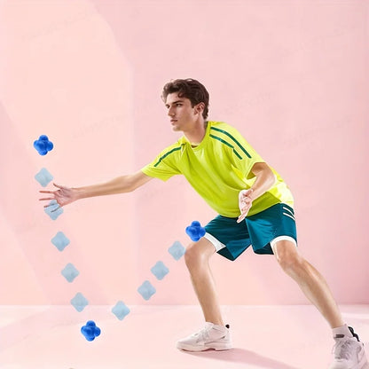 2/4Pcs Reaction Bounce Balls Hexagon Reaction Ball for Baseball Handball Tennis Training Red Green Blue Reflex Balls Sports Fitn