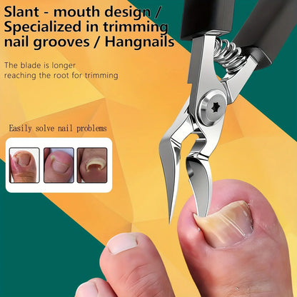 Professional Heavy-Duty Steel Toenail Clipper with Serrated Blade – For Thick & Ingrown Nails, Durable Trimmer for Men & Women