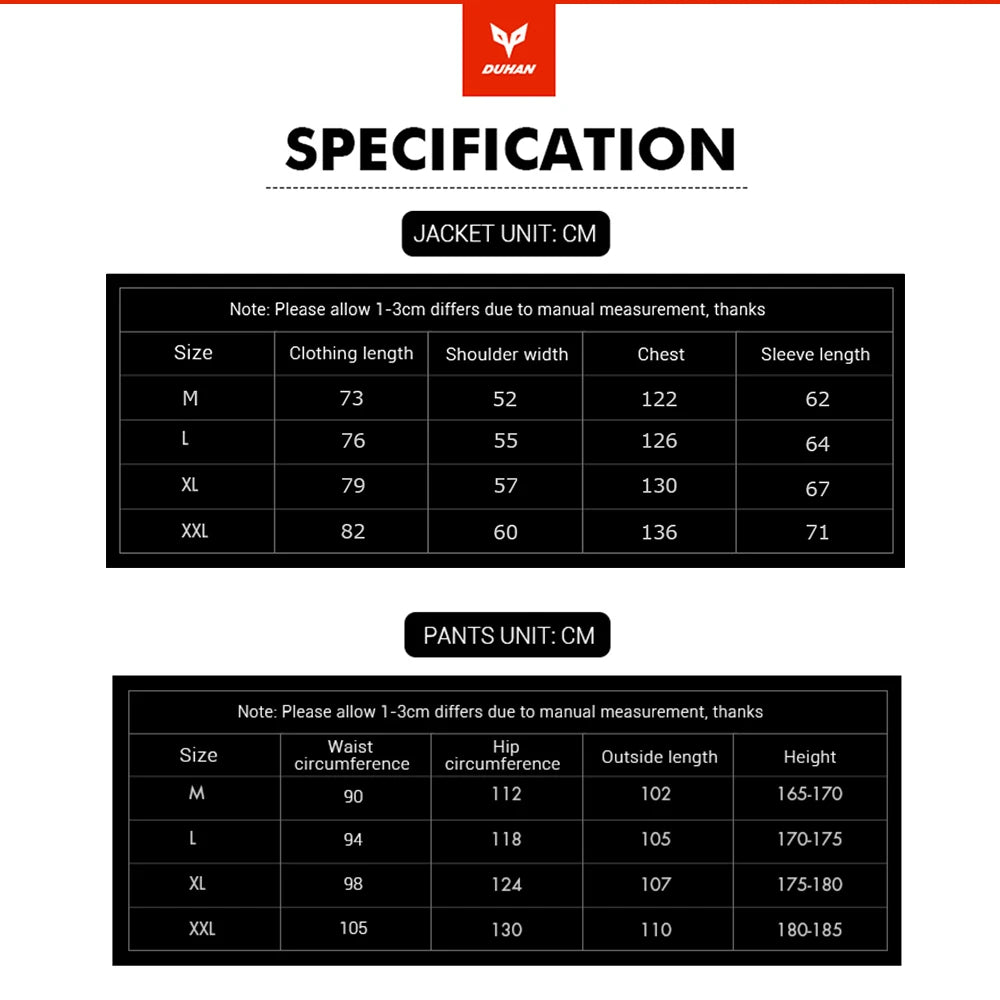 DUHAN Motorcycle Jackets Men Riding Motocross Enduro Racing Jacket Moto Jacket Windproof Coldproof Motorbike Clothing Protection