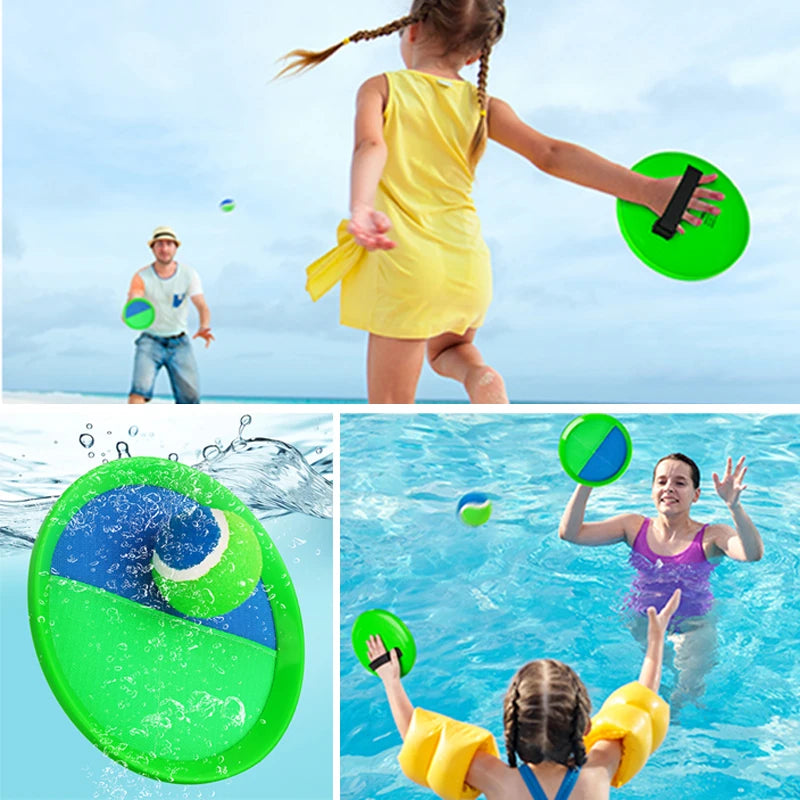 Children Sports Toys Toss & Catch Ball Sticky Balls Summer Outdoor Beach Toy Multiplayer Game Parent-child Interaction Gifts TMZ