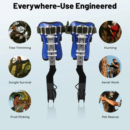 Heavy-Duty Tree Climbing Gear Adjustable Climbing Gaffs with Safety Harness Professional Arborist Tool for Fruit Picking Hunting