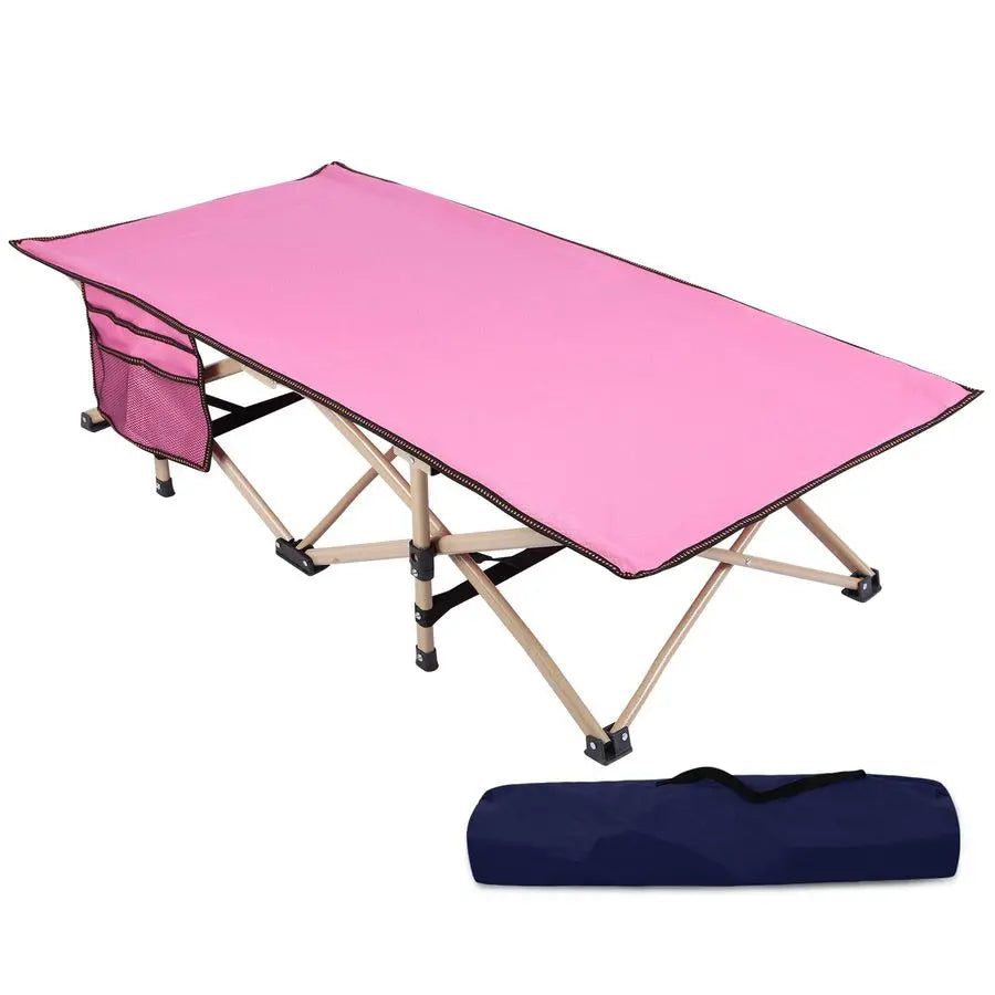 Extra Long Kids Cot for Sleeping 27 Years, Portable Travel Toddler Cot Bed with Carry Bag, Lightweight for Outdoor Indoor Home,