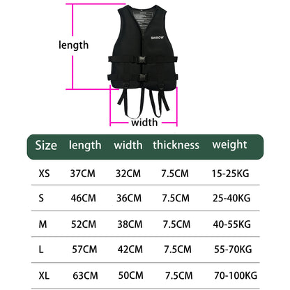 SWROW Life Jacket Water Sport Buoyancy Jacket Life Vest Swimming Boating Driving Vest Life Vest Buoyancy Suit For Adult Children