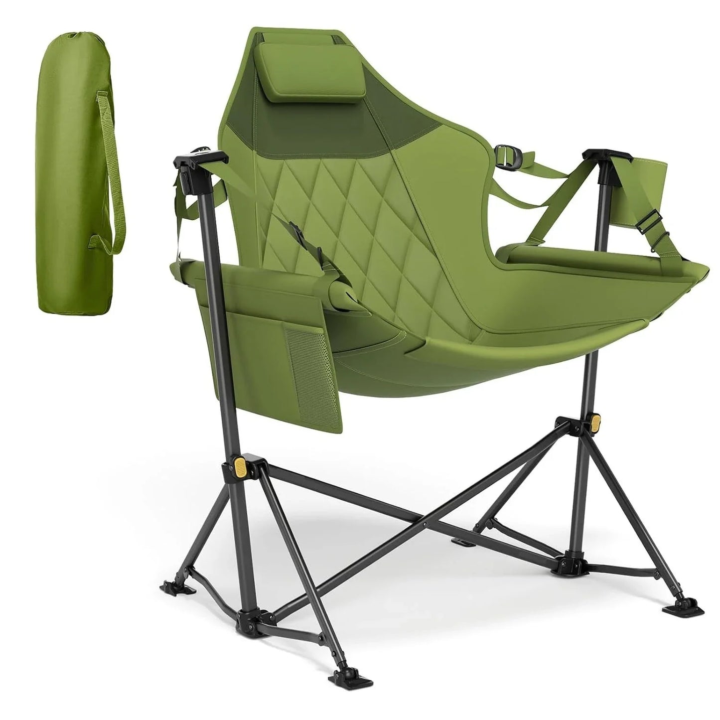 Heavy Duty Folding Hammock Camping Chair with Adjustable Backrest Supports 300lbs, Portable Hammock, Customized