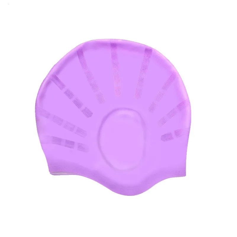 DIZETION Durable Silicone Swimming Cap with Ear Pockets for Adults and Teens - Protects Long Hair and Provides High Elasticity
