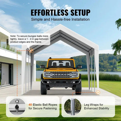 Carport Replacement Canopy Cover, 10 x 20 ft, Ripstop TripleLayer PE Fabric Garage Top Tarp Shelter Cover, UV Resistant Waterpro