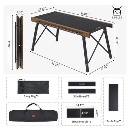 Naturehike Camping Folding Aluminum Alloy IGT Table Multifunctional Portable BBQ Grill Table Outdoor Picnic Cooking Table