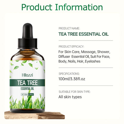 100ml/60ml/30ml tea tree essential oil for body care, hair care, facial care, hydration, aromatherapy, humidifier Aromatherapy