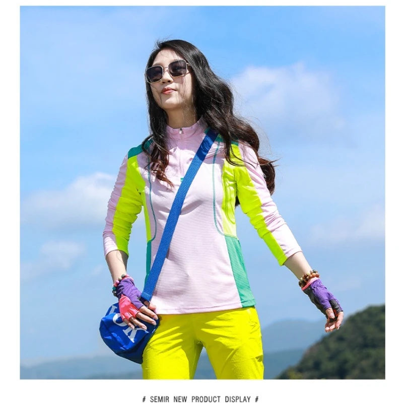 Outdoor Sunscreen Quick-drying Clothes Women's New in Long-sleeved T-shirts Light Breathable  Clothes Running Elastic Clothing