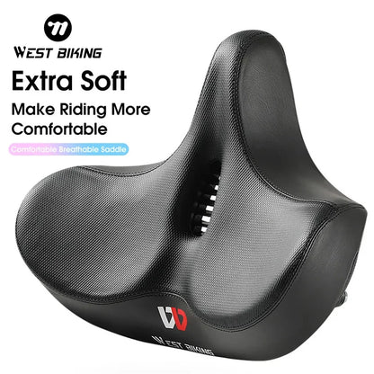 WEST BIKING Widen Bicycle Saddle Ergonomic Thick Comfortable Bike Saddle Shock Absorbtion MTB E-Bike Cushion Bicycle Accessories
