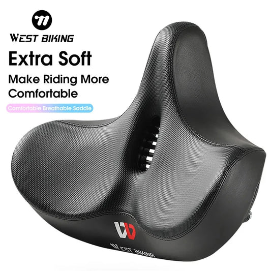 WEST BIKING Widen Bicycle Saddle Ergonomic Thick Comfortable Bike Saddle Shock Absorbtion MTB E-Bike Cushion Bicycle Accessories