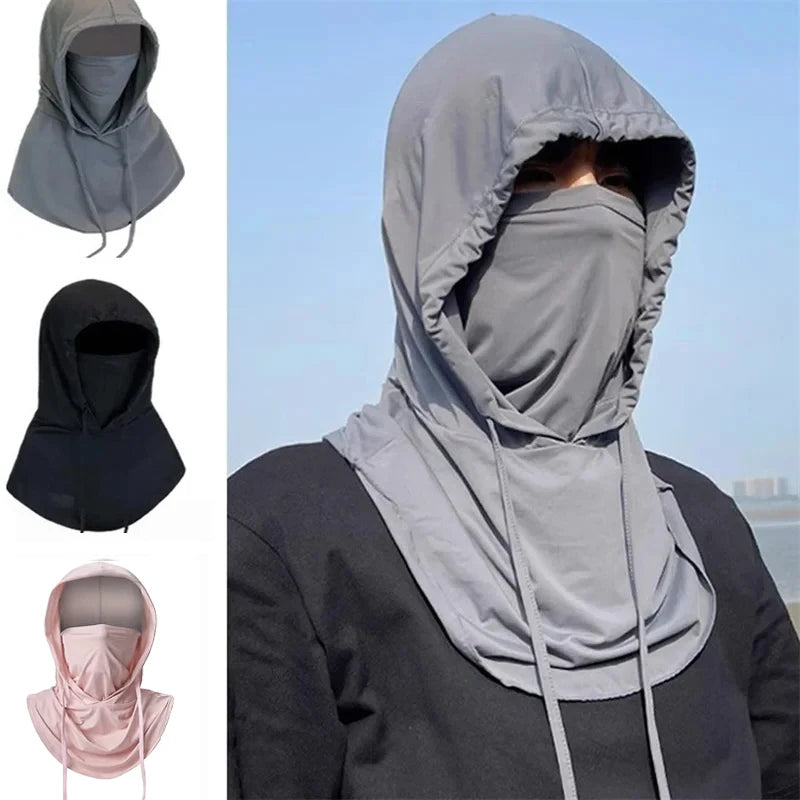 Summer Full Face Sun Protection Hat Face Mask Outdoor Hiking and Camping UV Protection Hat Neck Protection Hat Balaclava Mask