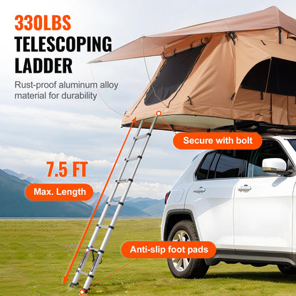 Rooftop Tent Hardshell Folding Tent with Telescopic Ladder