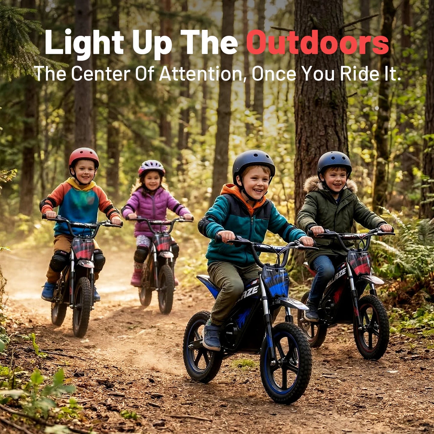KOOZ HP01E 36V 350W Electric Dirt Bike for Kids, 2 Speed Modes, Electric Motorcycle Up to 15.5 MPH & 9.5 Miles Long-Range.
