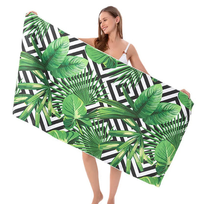 Quick-drying Microfiber Bath Towel Beach Resort Swimming Beach Towel single-sided Sweat Absorption  Sun  Beach Towel