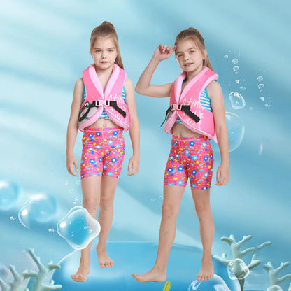 Children's Life Jacket with High Buoyancy Vest, Girl's Portable Swimming, Drifting, Shark Fin Vest