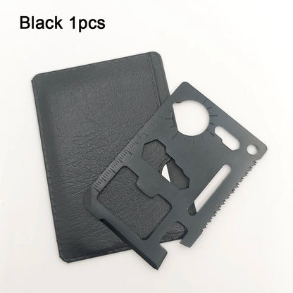 Stainless Steel EDC Pocket Tool Credit Card, 11-in-1 Portable Outdoor Camping Survival Multi-Tool Tourism Equipment hunting tool