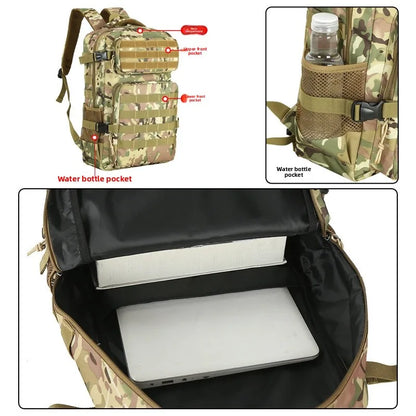 Large Capacity Tactical Backpack Outdoor Sports Hiking Camping Camouflage Bag Multi-Functional Air Cushion Strap Unisex